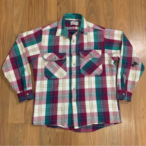 Vintage Private Property Flannel Button Up Long Sleeve Shirt Men’s Medium - Picture 1 of 9